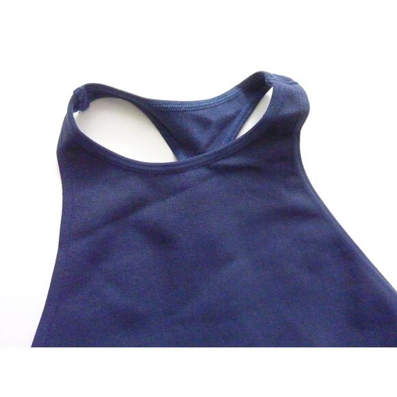 NWOT Free People Movement High Neckline Racerback Tank Navy Blue - Picture 4 of 6